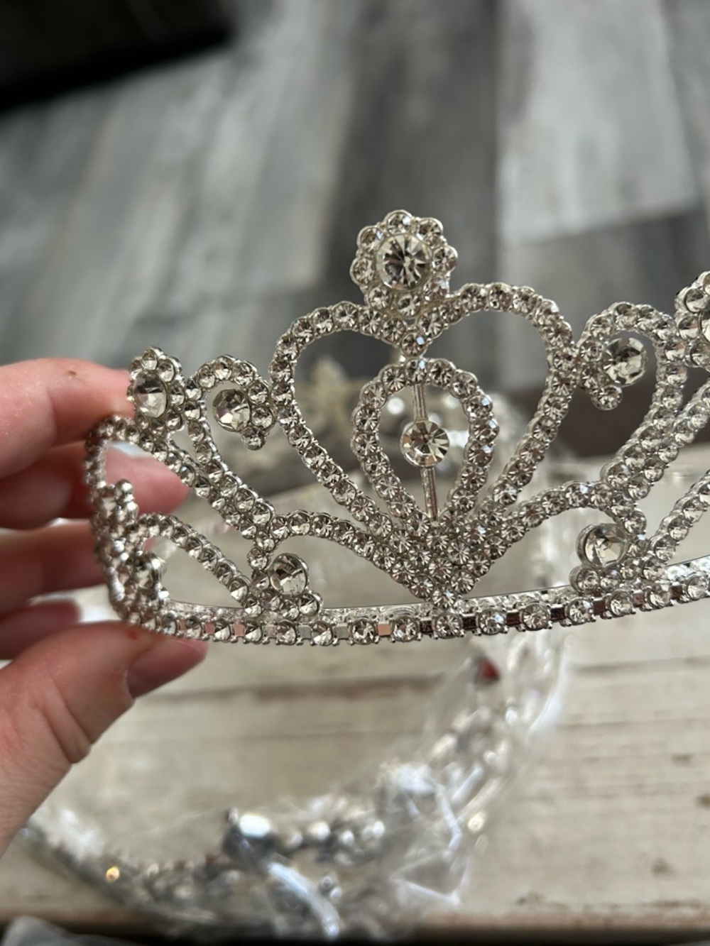 4/$100 Kids Silver Rhinestone Tiara Crown - Sparkling Hair Accessory